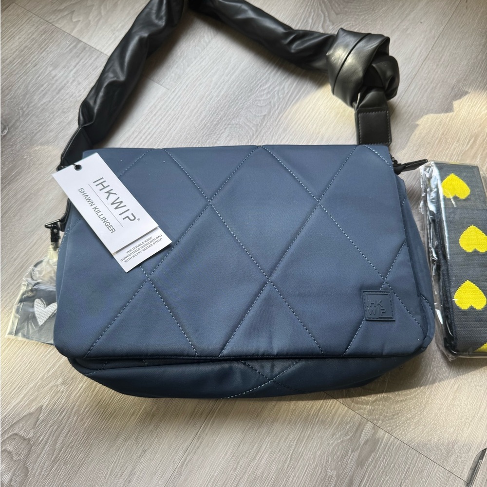 Shawn Killinger x IHKWIP Knotted Shoulder Bag w/ Two Straps Blue NWT